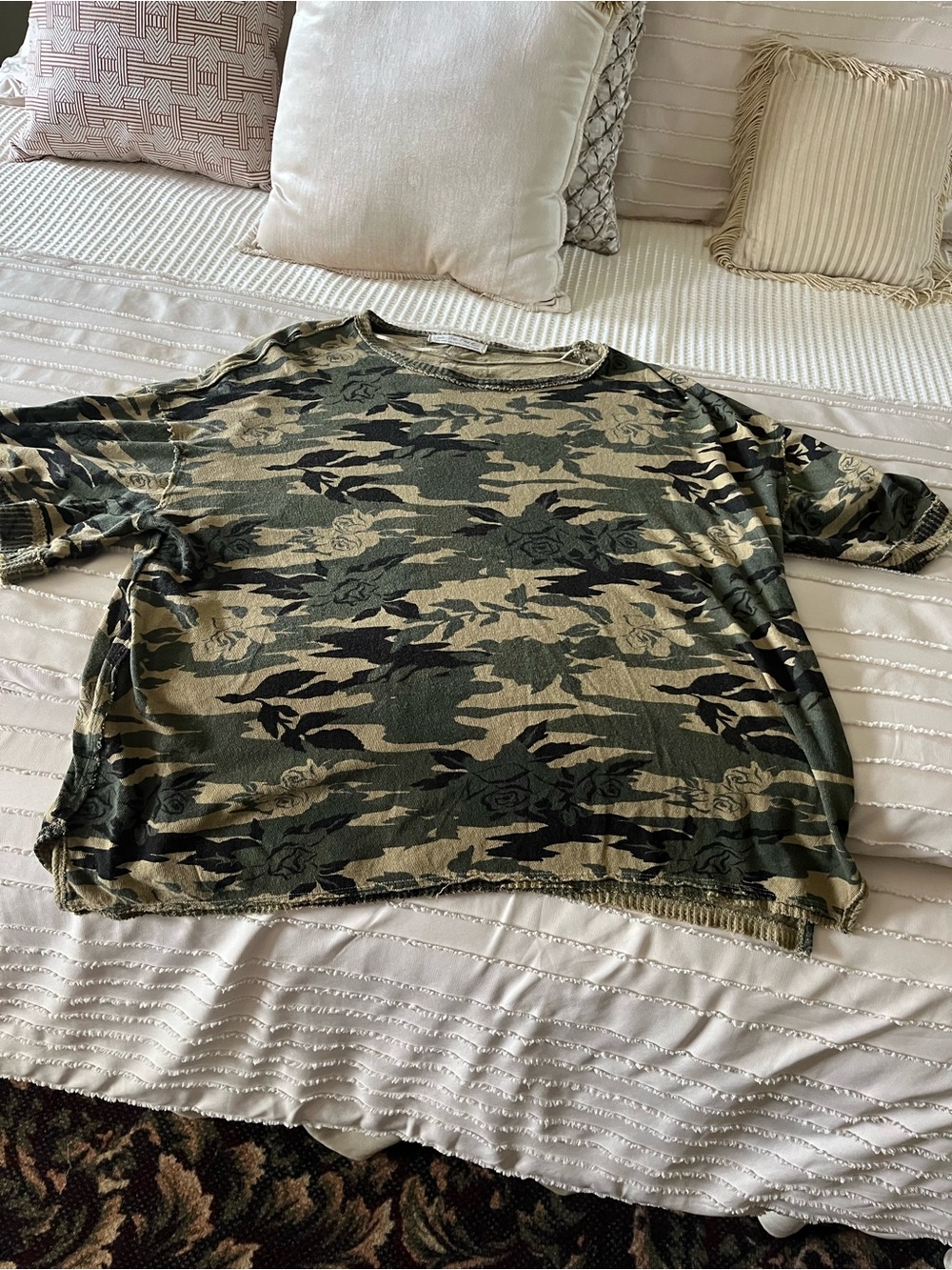We The Free women Short-Sleeve Camo Tee in Green and Tan